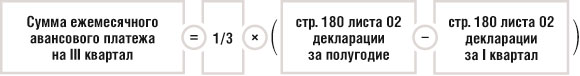 Сумма ежемесячного авансового платежа на III квартал