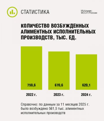 Количество возбужденных алиментных исполнительных производств